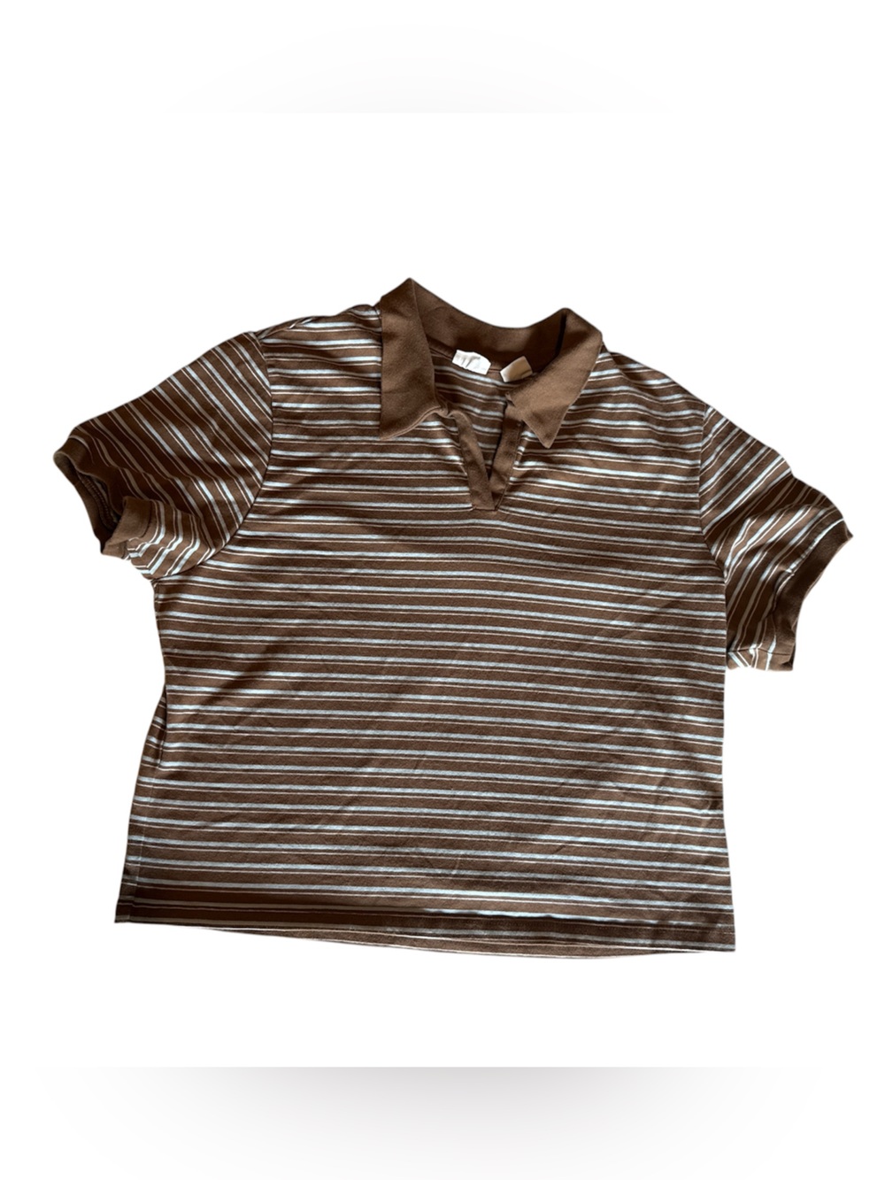 Levi’s cropped Striped Brown Short Sleeve Polo size xl
